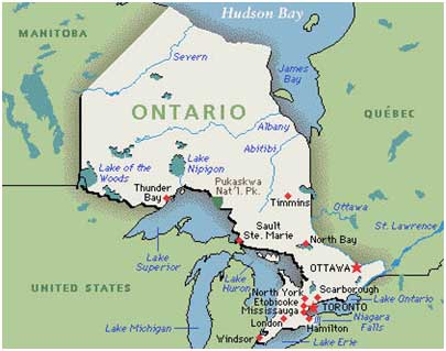 Map of Ontario